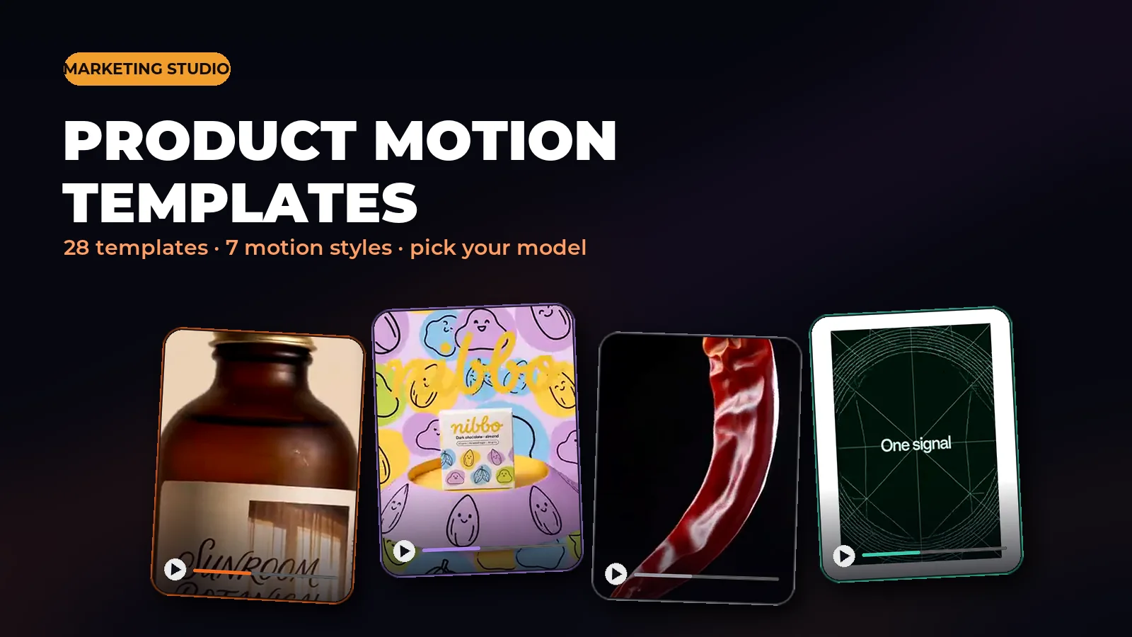 Product Motion Ads Land in Marketing Studio: 28 Templates, 7 Styles, 7 Models