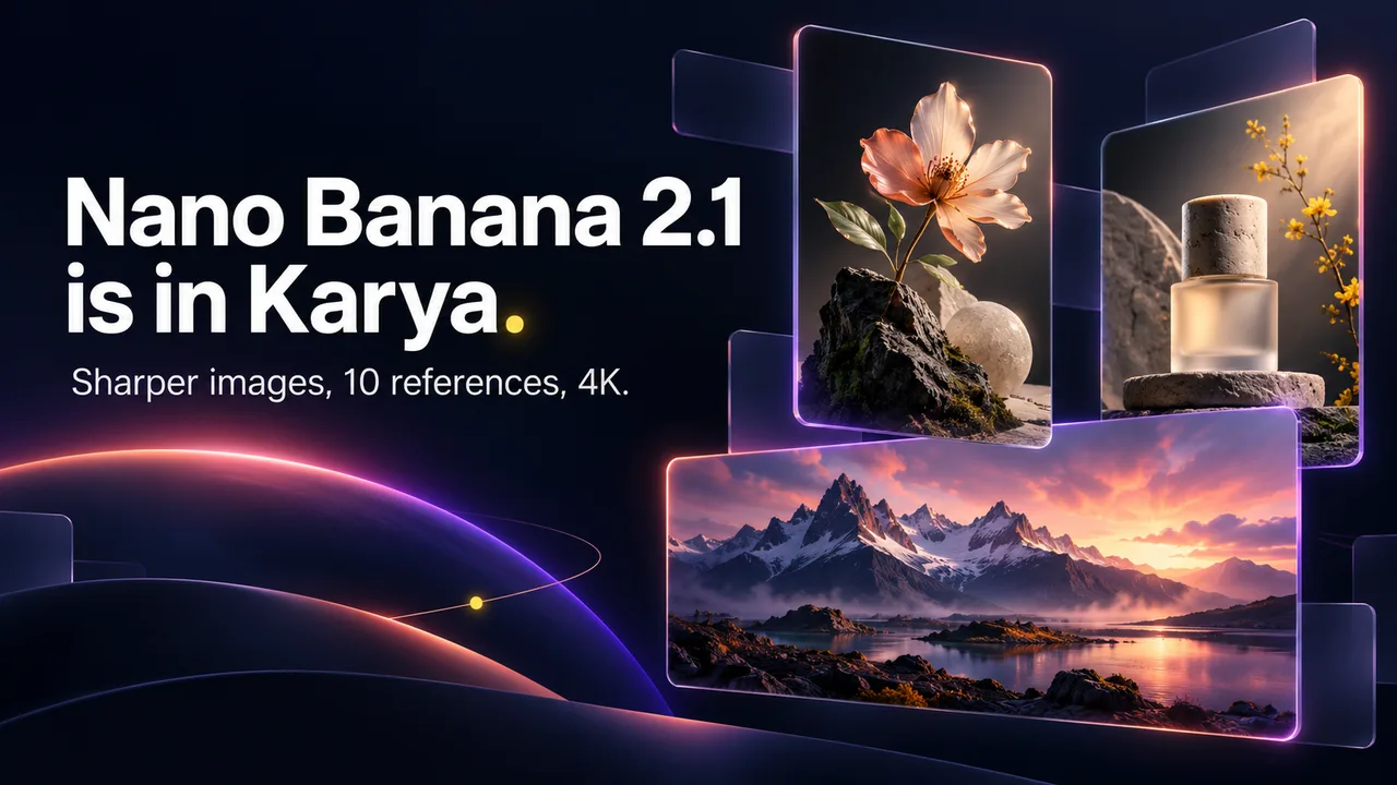 Nano Banana 2.1 Is Now in Karya: Sharper Images, 10 References, 4K Output